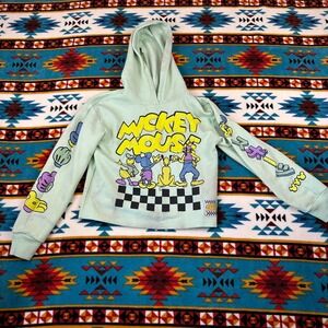 Disney Mickey Mouse Hoodie Graphic Print Pullover Hooded Sweatshirt‎ Size 7/8